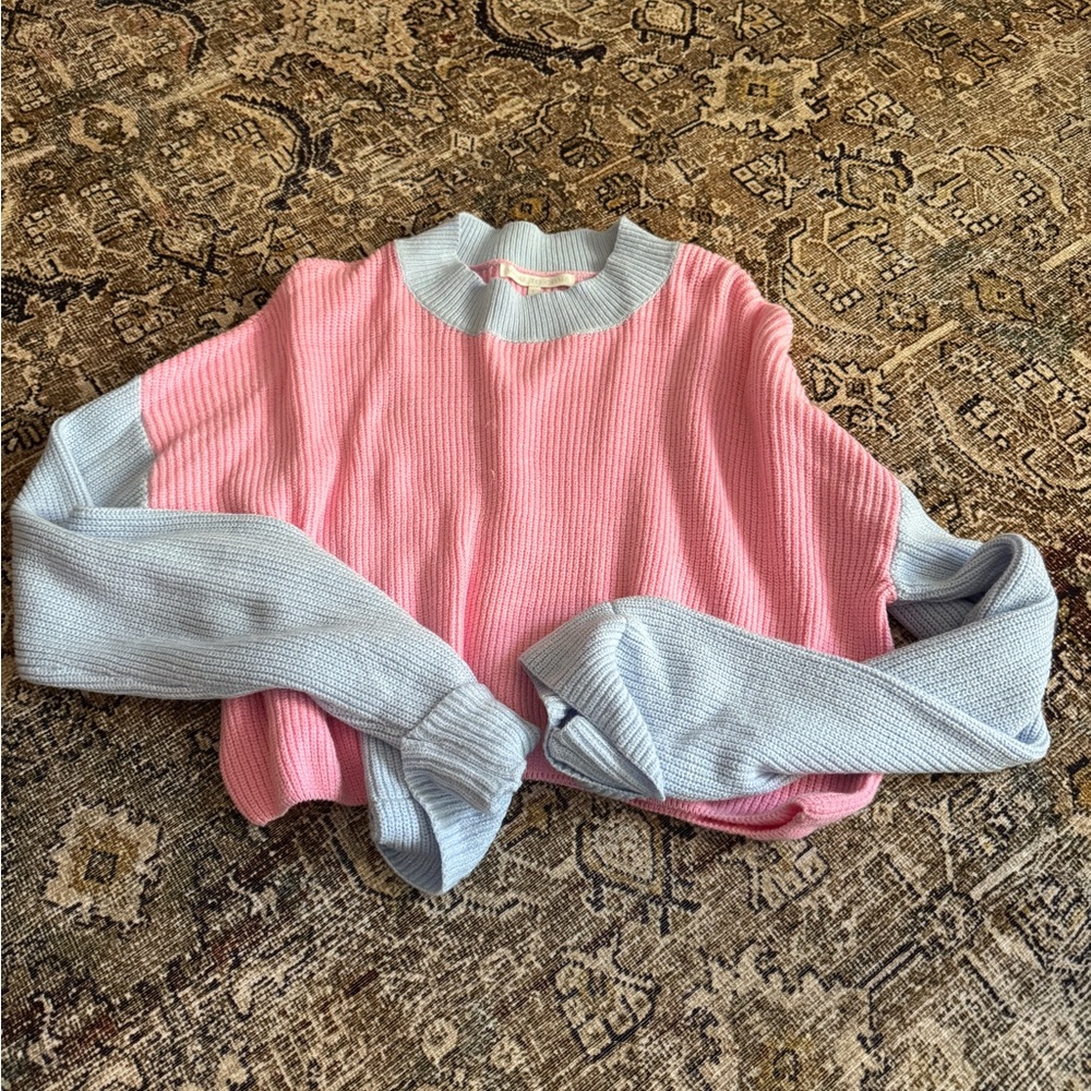 More to Come Pink and Light Blue Sweater Size L